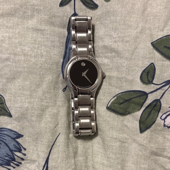 Movado Jewelry - Movado Black Silver Watch
